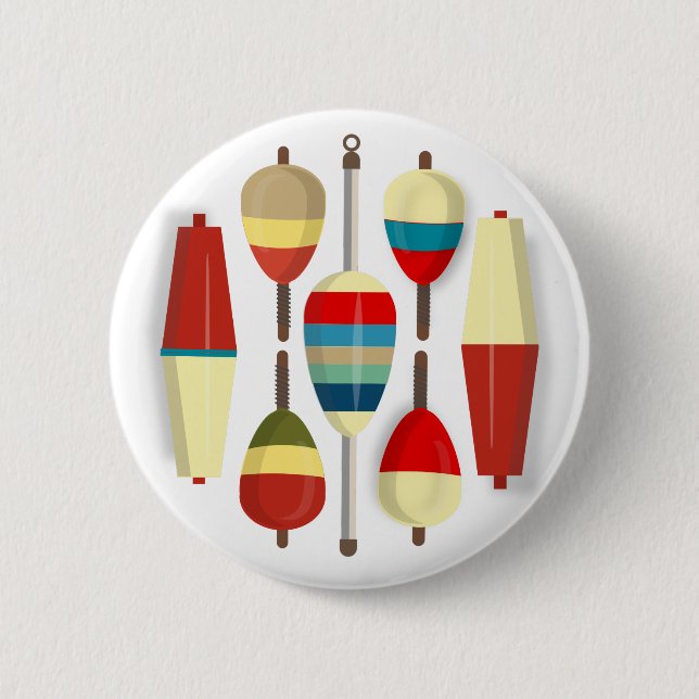 Angelschwimmer / Bobber Button (Vorderseite)