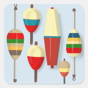 Angelschwimmer / Bobber Quadratischer Aufkleber