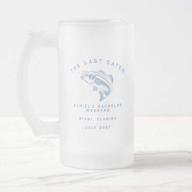 Angeltrip am Wochenende Junggesellenabschied  Mattglas Bierglas (Links)