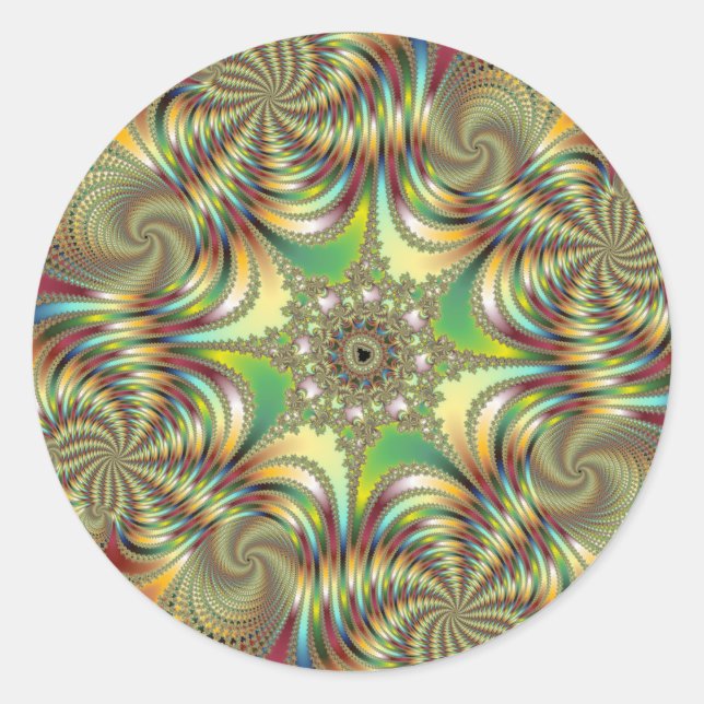 Angelus - Fraktal-Sticker Runder Aufkleber (Vorderseite)