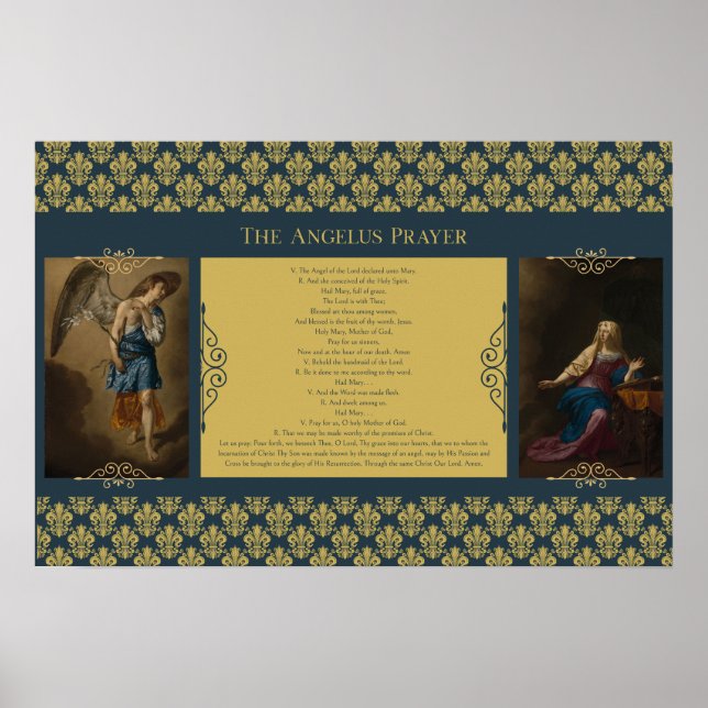 Angelus Gebet mit Gabriel und Mary Lilie Poster (Vorne)