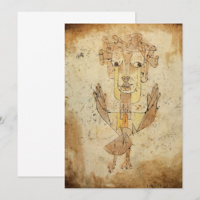 Angelus Novus von Paul Klee Einladung (Vorne/Hinten)