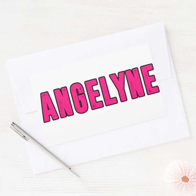 Angelyne Name Rechteckiger Aufkleber (Umschlag)