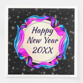 Angemalt Ribbon am nächtlichen Himmel glücklich Ne Serviette