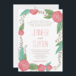 Angemalte Florals Hochzeitseinladungen Einladung<br><div class="desc">Matching-Elemente verfügbar. Besuchen Sie unseren Shop unter BERRYBERRYSWEET.COM für weitere Optionen. Design © Berry Berry Sweet Designs</div>