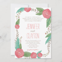 Angemalte Florals Hochzeitseinladungen