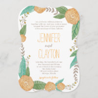 Angemalte Florals Hochzeitseinladungen