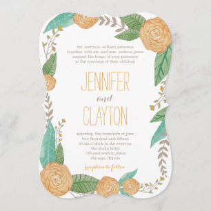 Angemalte Florals Hochzeitseinladungen Einladung