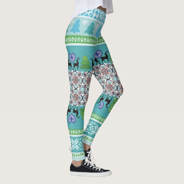 Angemessene Inselblau-Leggings Leggings (Rechts)