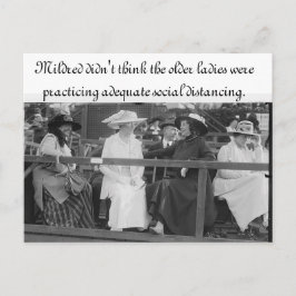 Angemessene Postkarte für die soziale Distanz