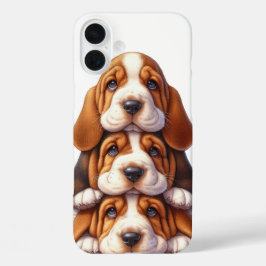 ANGEMESSENER STACK VON HUNDEN MIT GRUNDLAGE iPhone 16 PLUS HÜLLE