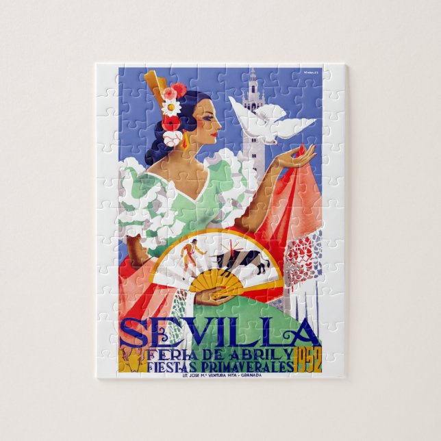 Angemessenes Plakat 1952 Sevillas Spanien April Puzzle (Vertikal)
