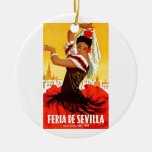 Angemessenes Plakat 1959 Spaniens Sevilla April Keramik Ornament