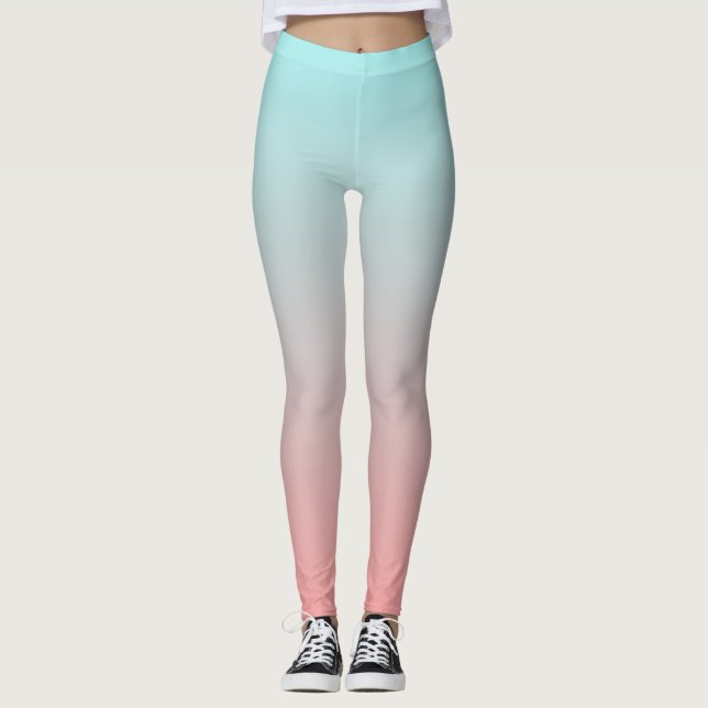 Angenehm rosa und blau Ombre Leggings (Vorderseite)