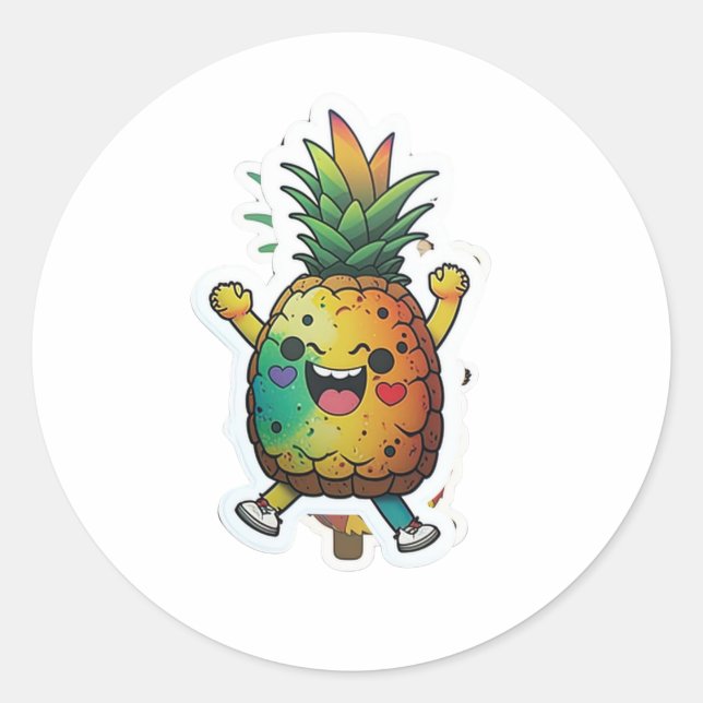 Angenehme Ananas-Aufkleber für jede Occasio Runder Aufkleber (Vorderseite)
