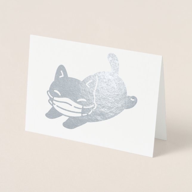 ANGENEHME KATZE MIT FACE MASK Foil Card Folienkarte (Vorderseite)