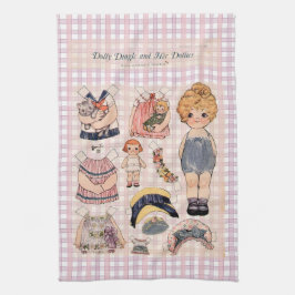 Angenehme Vintage Images Pink Gingham Küchenhandtü Geschirrtuch