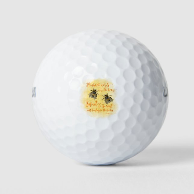 Angenehme Worte sind Bibelangebot Golfball (Vorderseite)