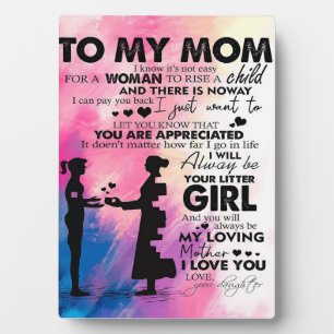 Angenehmer Brief an die Mama Liebliches Geschenk Fotoplatte