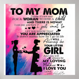 Angenehmer Brief an die Mama Liebliches Geschenk Poster