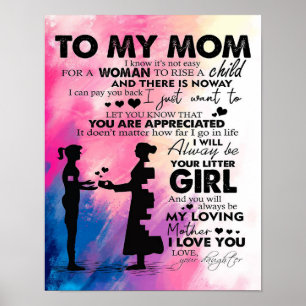 Angenehmer Brief an die Mama Liebliches Geschenk Poster
