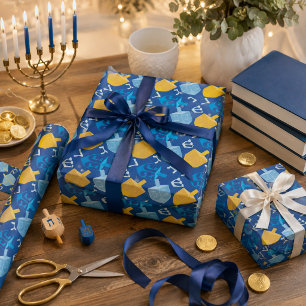 Angenehmer Dreidel Chanukka Geschenkpapier