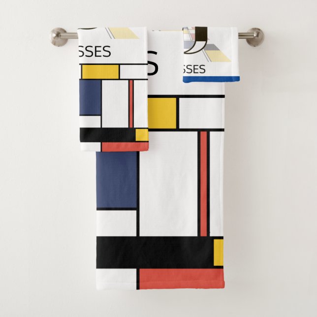 Angenehmer Neoplastizismus Art Monogramm. Buchstab Badhandtuch Set (Insitu)