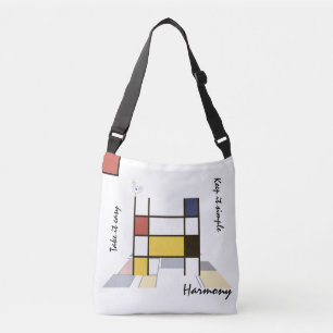 Angenehmer Neoplastizismus Art Monogramm. Buchstab Tragetaschen Mit Langen Trägern