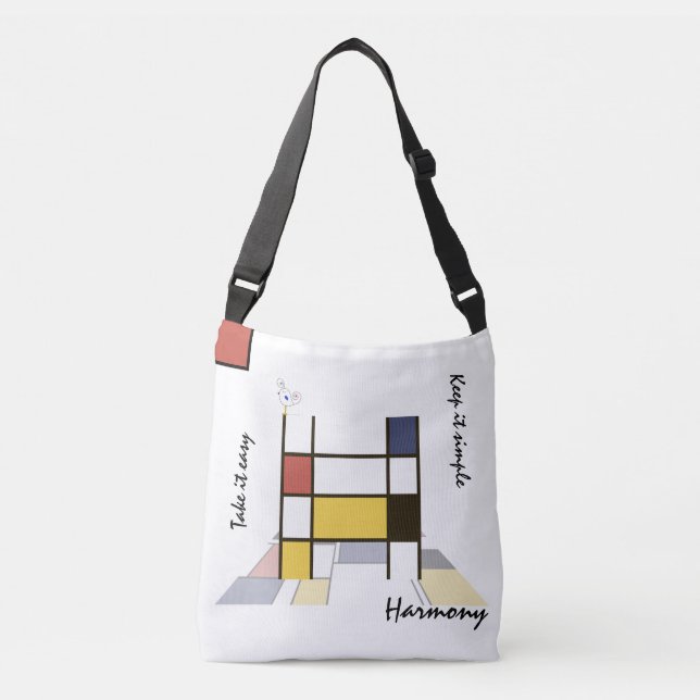 Angenehmer Neoplastizismus Art Monogramm. Buchstab Tragetaschen Mit Langen Trägern (Vorderseite)