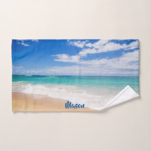 Angenehmer Strand (mit personalisiertem Namen) Handtuch