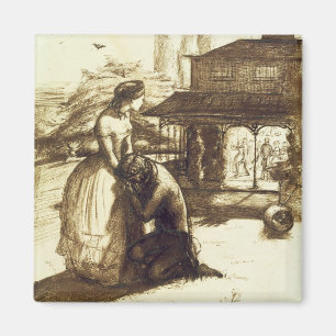 Angenommen, 1853 (Stift u. braune Tinte auf Magnet