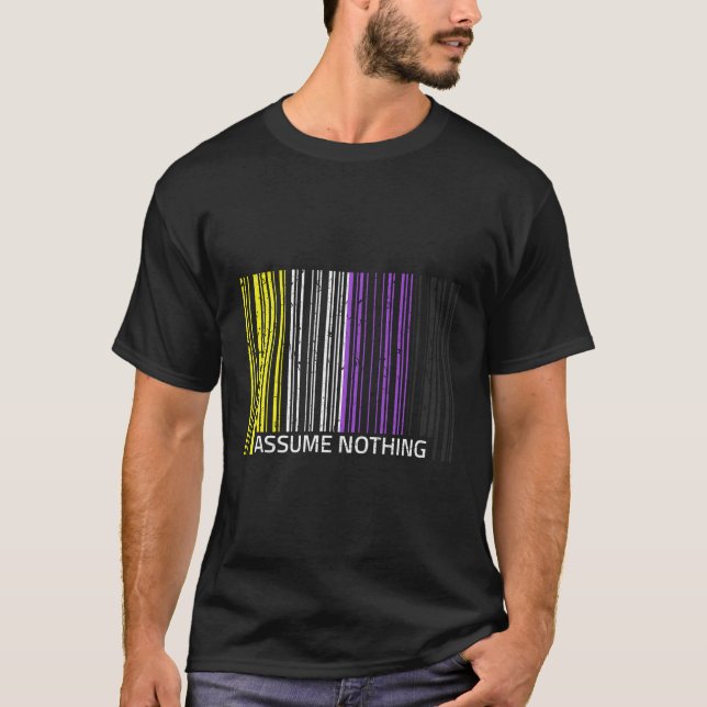 Angenommen nichts Nichtbinäres Flag Genderqueer Lg T-Shirt (Vorderseite)