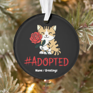 Angenommene Katzenliebe-Illustration mit Rose Ornament