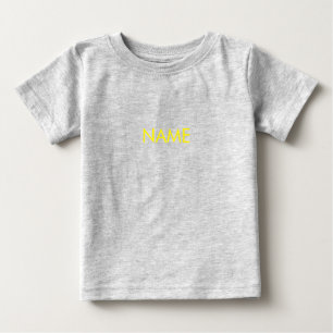 Angepasst mit Name, minimalistischem gelben Text Baby T-shirt