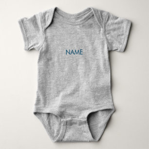 Angepasst mit Name Text minimalistisch Marine blau Baby Strampler