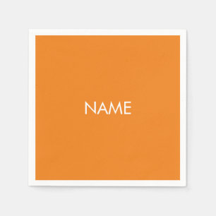 Angepasst mit Namen, minimalistisch orange weiß Serviette