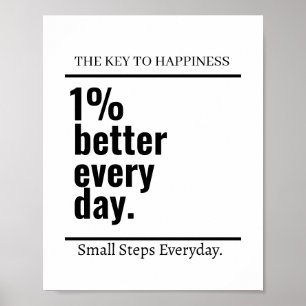 Angepasst Motivierend 1% besser Jeden Tag Modern Poster