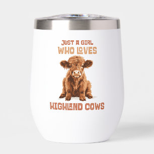 Angepasst nur ein Mädchen, das die Kühe der Highla