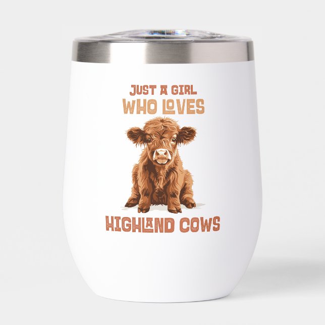 Angepasst nur ein Mädchen, das die Kühe der Highla (Vorderseite)
