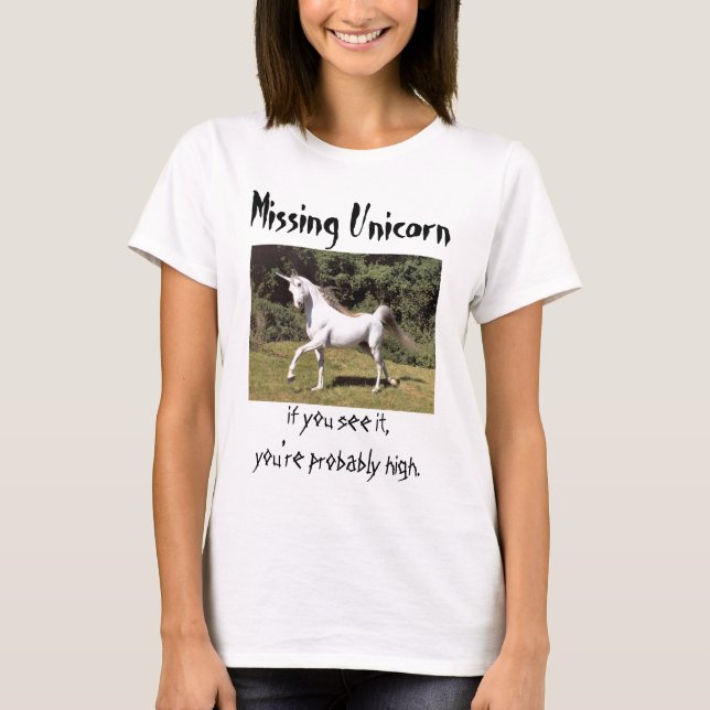 (ANGEPASST) "VERMISSTER UNICORN-" BABY - T-Shirt (Vorderseite)