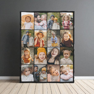 Angepasste 16-Foto-Collage modern trendy Fleecedecke