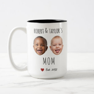 Angepasste 2-Kinder-Gesichter und -Namen Personali Zweifarbige Tasse