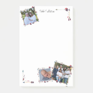 Angepasste 3-Foto-Tribal-Arrows Feathers Trendy Post-it Klebezettel