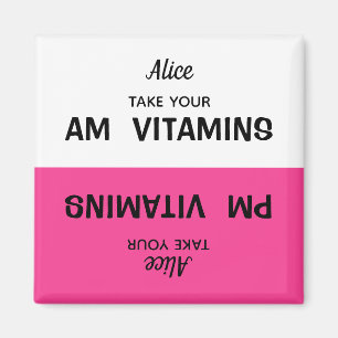 Angepasste AM/PM Vitamin Pill Erinnerung Magnet
