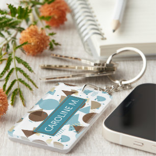 Angepasste Angesagt Geometrie Modernes Abstraktes  Schlüsselanhänger