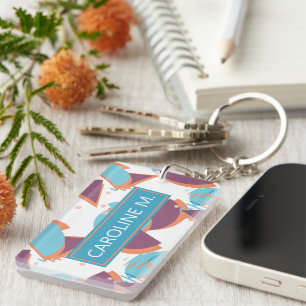 Angepasste Angesagt Geometrie Modernes Abstraktes  Schlüsselanhänger