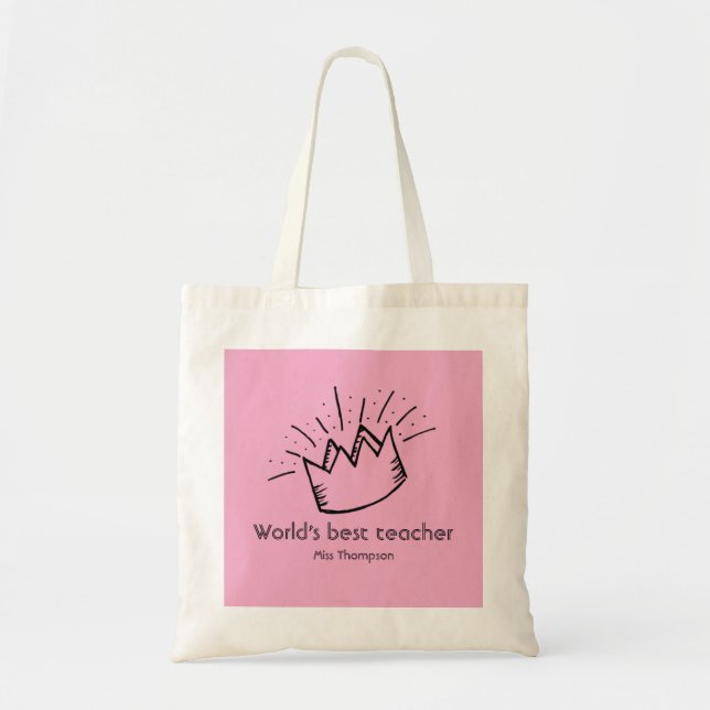 Angepasste beste Lehrer Wertschätzung Schule Name  Tragetasche (Vorne)