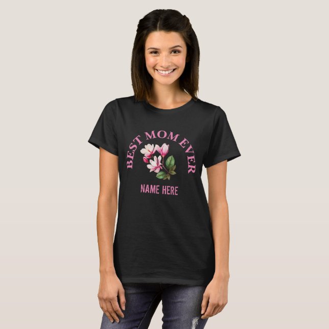Angepasste beste Mama je Muttername T-Shirt (Vorne ganz)