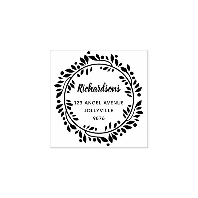 Angepasste Blätter mit Blumenschrift Gummistempel (Prägung)