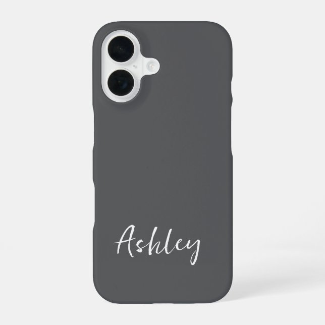 Angepasste einfache stilvolle moderne schwarze Far iPhone 16 Hülle (Rückseite)